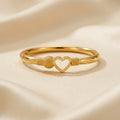 Gold-Plated Textured Open Heart Bangle