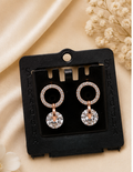 Radiant Rose Gold-Tone Crystal Halo & Solitaire Drop Earrings