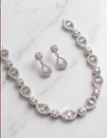 American Diamond Tear-Drop Necklace & Earring Set
