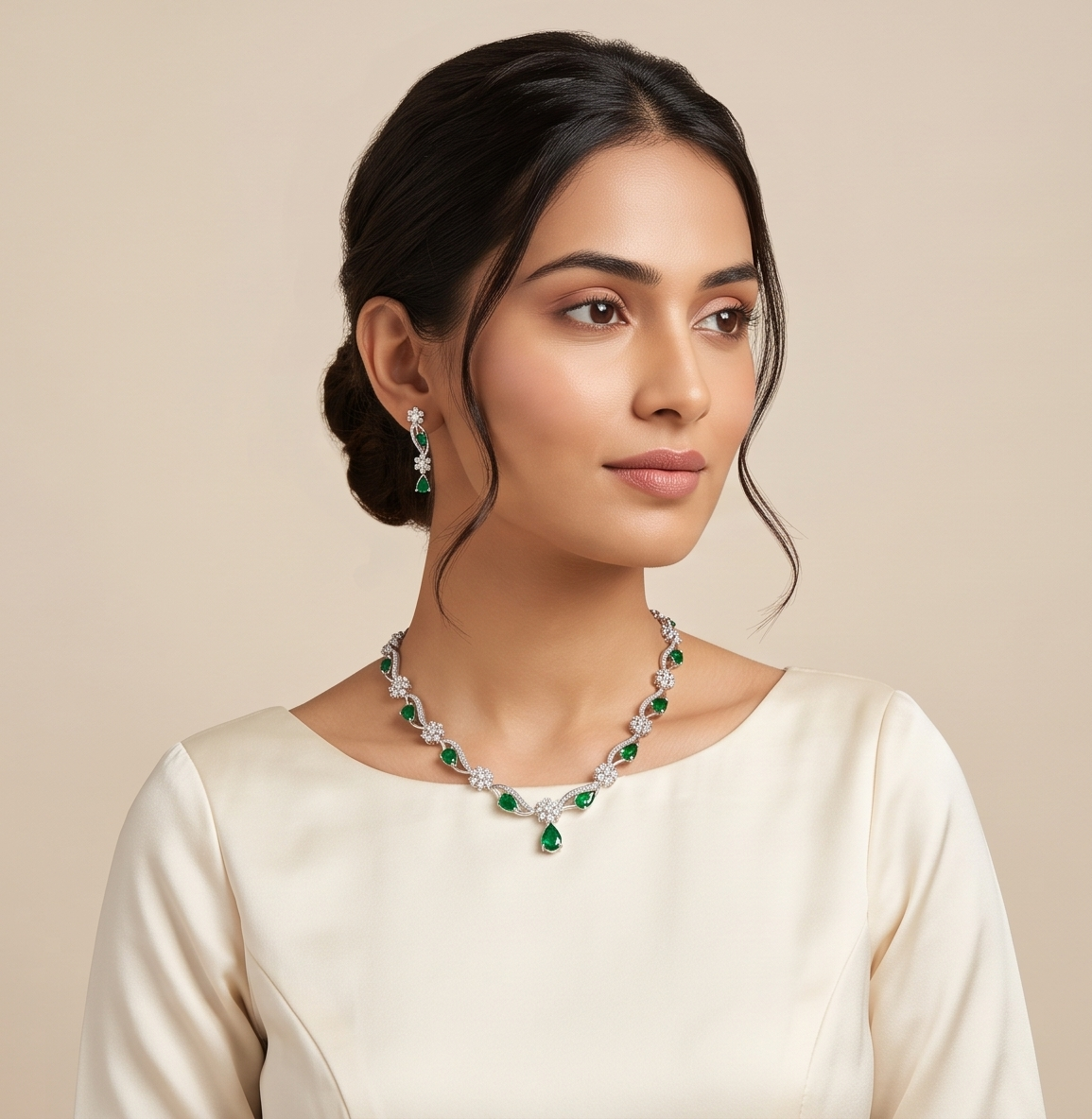 Emerald Vine | American Diamond Set