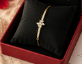 Luminous Gold-Plated Marquise Floral Bar Bracelet
