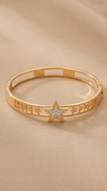 The Nova Star Trail Bangle – Anti-Tarnish Gold Celestial Pavé Bracelet