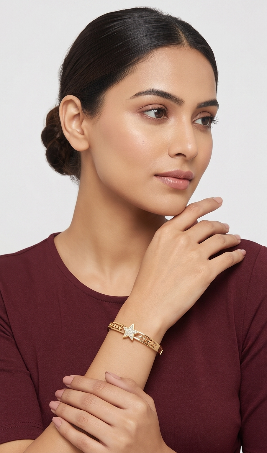 The Nova Star Trail Bangle – Anti-Tarnish Gold Celestial Pavé Bracelet