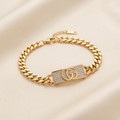 The Executive Monogram Cuban Bracelet – Anti-Tarnish Gold Link Chain