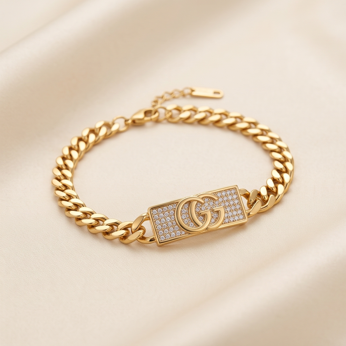 The Executive Monogram Cuban Bracelet – Anti-Tarnish Gold Link Chain