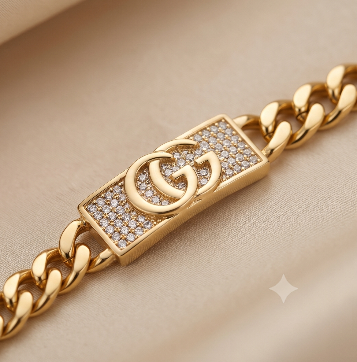 The Executive Monogram Cuban Bracelet – Anti-Tarnish Gold Link Chain