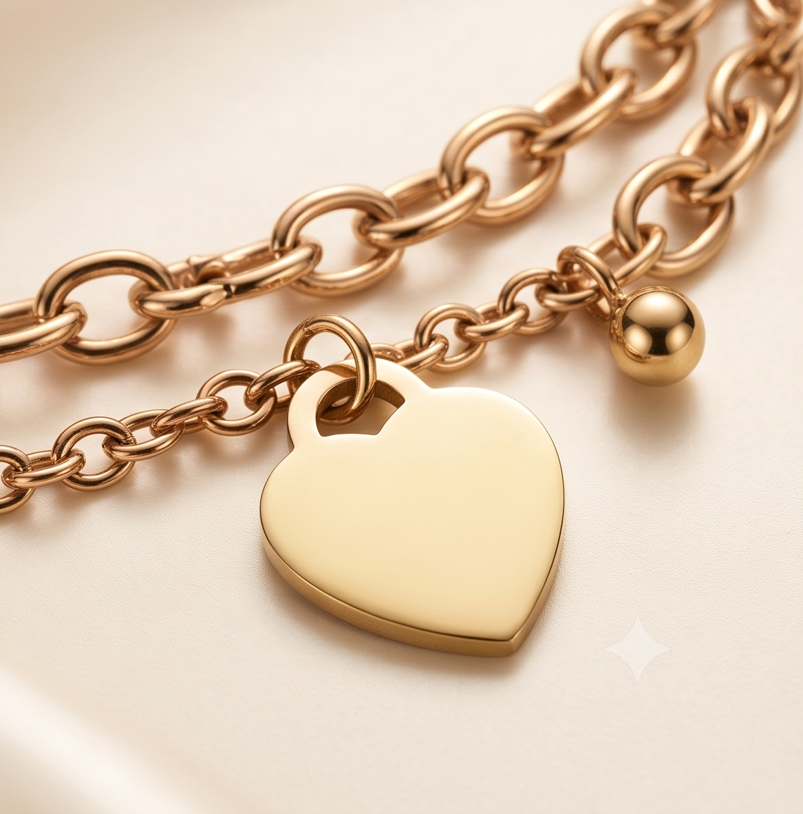 The Eternal Heart Multi-Layer Bracelet – Anti-Tarnish Gold Triple Chain Charm Bracelet