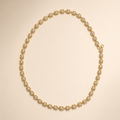 Timeless Gold-Plated & Faux Pearl Geometric Link Collar Necklace