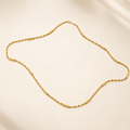 Classic Gold-Plated Rope & Textured Cylinder Station Chain