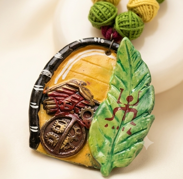 Mongol-Dala | Handcrafted Clay & Threadwork Necklace Set
