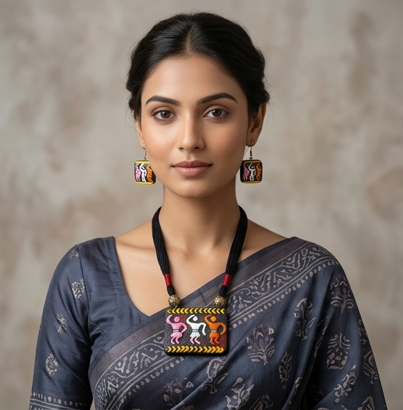 Jhumur-Nupur | Handcrafted Santhal Dance Terracotta Jewelry Set