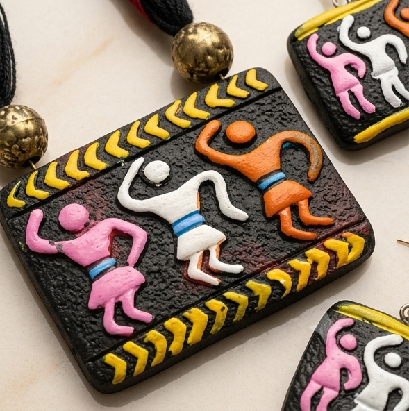 Jhumur-Nupur | Handcrafted Santhal Dance Terracotta Jewelry Set