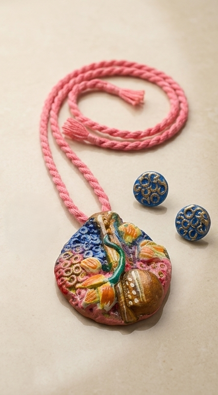 Ghot-Padma | Auspicious Clay Kalash & Lotus Jewelry Set