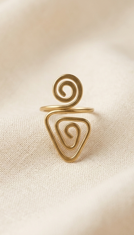 Trikona Dokra Brass Ring