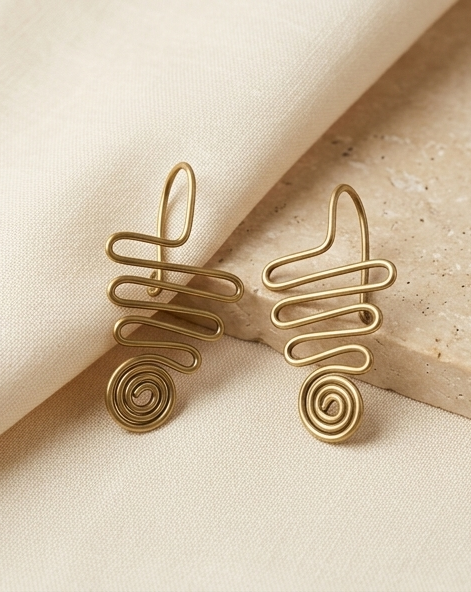 Torongo Dokra Brass Ear Climbers / Bugadi