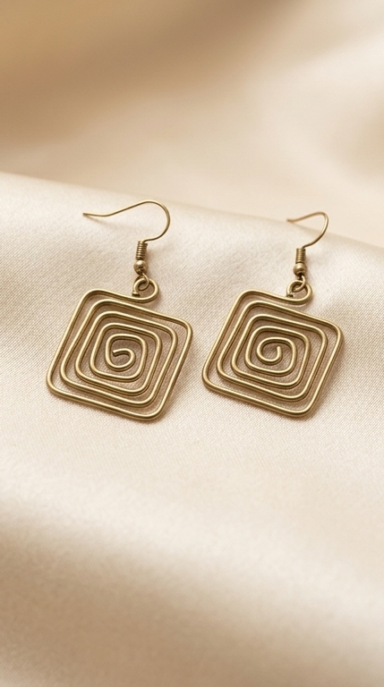 Chouko-Jhumko Dokra Brass Dangle Earrings