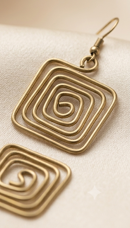 Chouko-Jhumko Dokra Brass Dangle Earrings