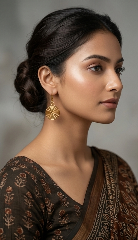 Bortula Dokra Brass Dangle Earrings