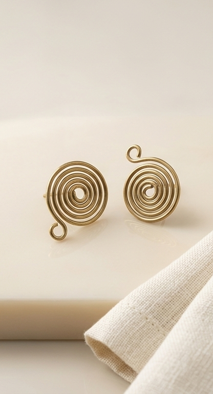 Shurjo Dokra Brass Stud Earrings