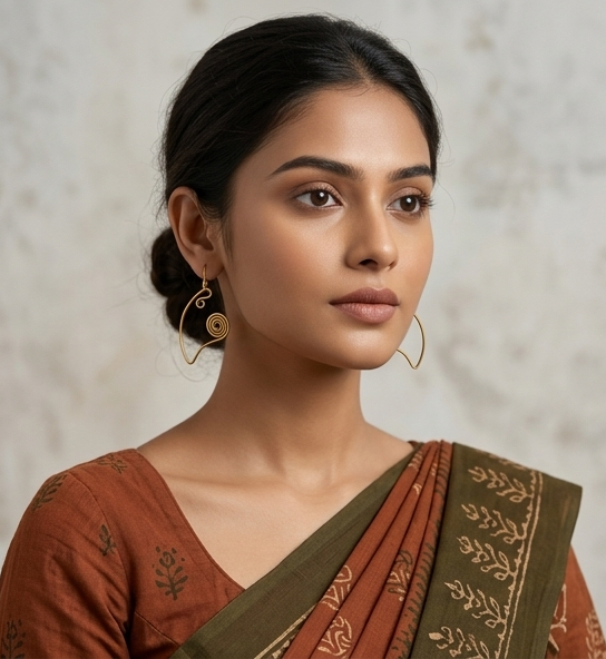 Mayur-Pakhi Dokra Dangle Earrings