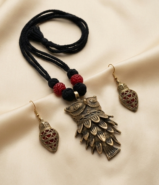 Pécha-Palki | Dokra Necklace & Earrings Set