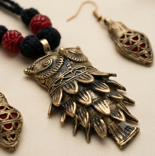 Pécha-Palki | Dokra Necklace & Earrings Set