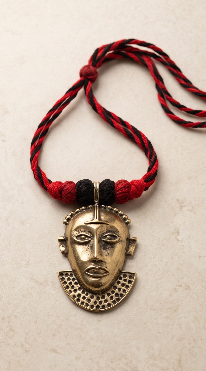 Mukhoruchi | Dokra Tribal Mask Necklace