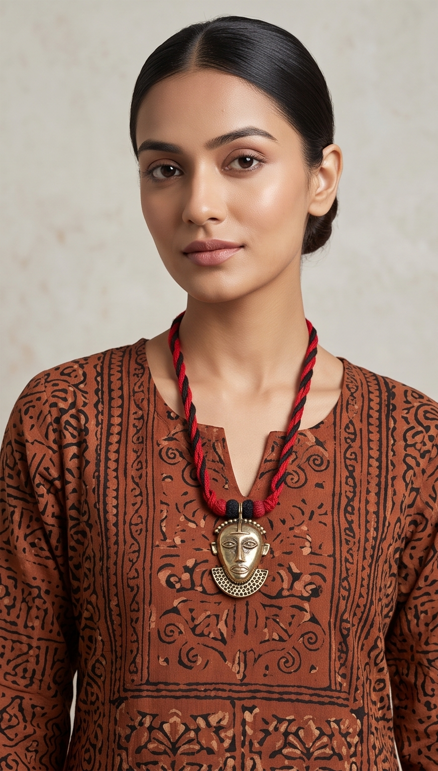 Mukhoruchi | Dokra Tribal Mask Necklace