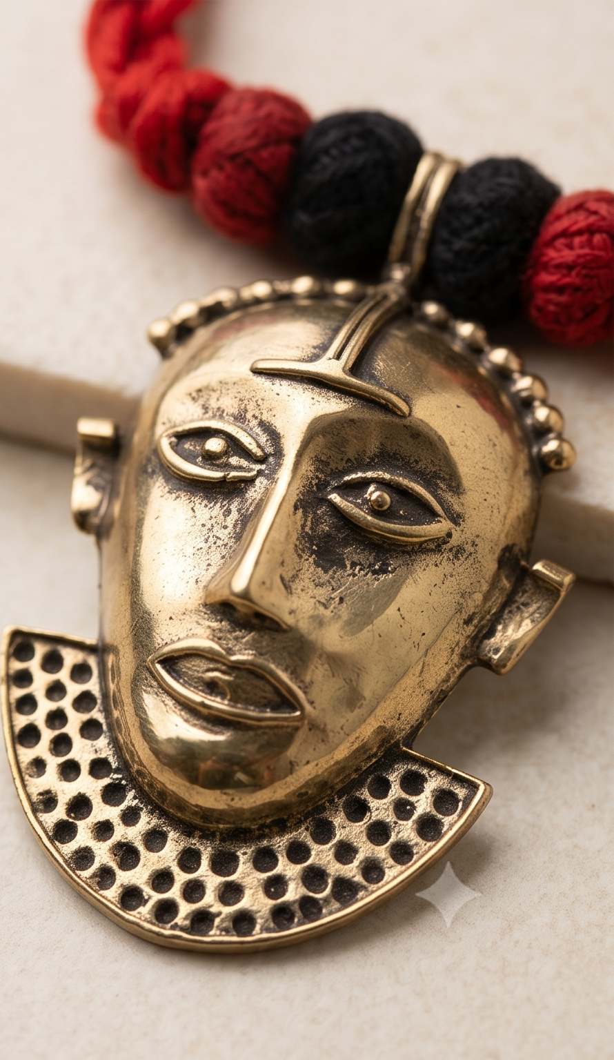 Mukhoruchi | Dokra Tribal Mask Necklace
