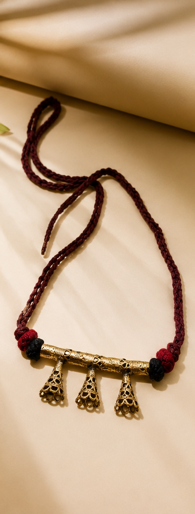 Ghontika | Dokra Tassel-Bell Necklace