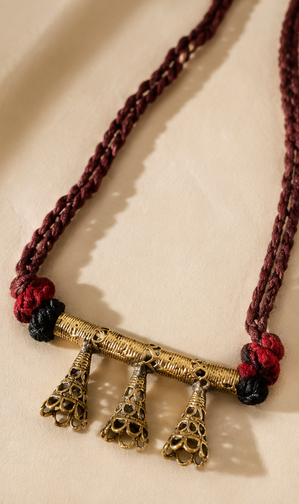 Ghontika | Dokra Tassel-Bell Necklace