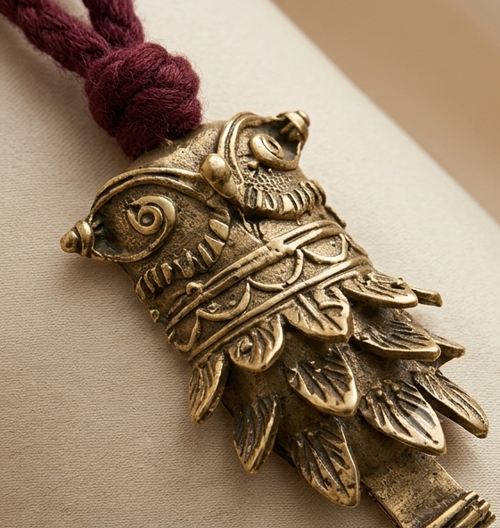 Pécha-Moni |  Dokra Owl Pendant Necklace