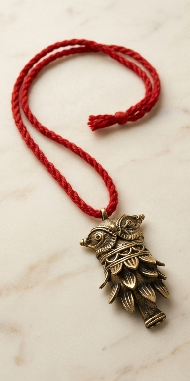 Pécha-Moni |  Dokra Owl Pendant Necklace