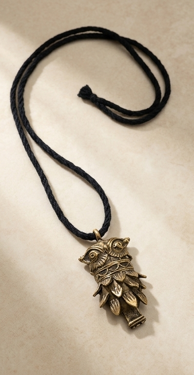Pécha-Moni |  Dokra Owl Pendant Necklace