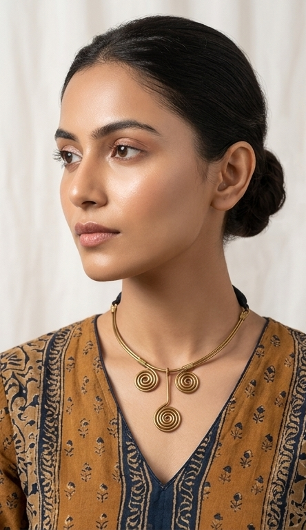Tri-Kundala | Dokra Collar Necklace