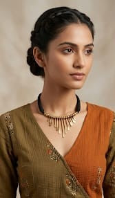 Jhulan-Chhari | Dokra Fringe Choker Necklace