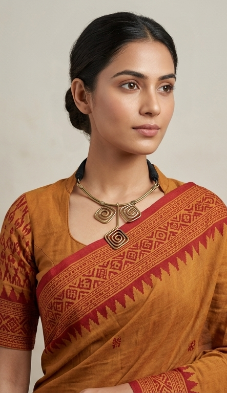 Tri-Chouko Hasli | Dokra Collar Necklace