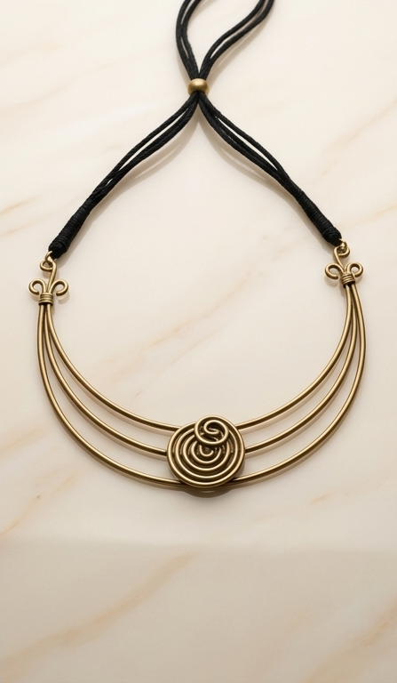 Chondro-Hasli | Dokra Crescent Collar Necklace