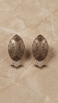 Meen (মীন) | Antique Geometric Fish Motif Everyday Stud Earrings