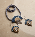 Indigo Fabric & Jute Butterfly Choker Set