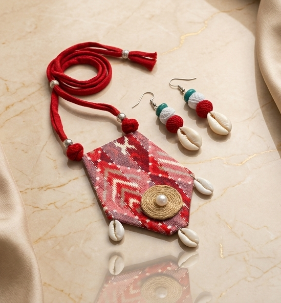 Handcrafted Ikat & Cowrie Amulet Set