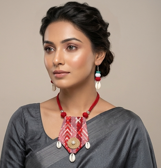 Handcrafted Ikat & Cowrie Amulet Set