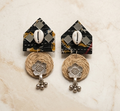 Handcrafted Tribal Temple Motif & Jute Drop Earrings