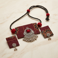 Handcrafted Fabric & German-Silver Choker Set
