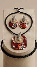 Lokkhi-Pécha | Handcrafted Kalamkari & Owl Charm Jewelry Set