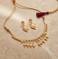 Snehalata (স্নেহলতা) | 24K Gold Plated Handcrafted Copper Choker & Drop Earrings