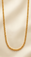 Kanak Bandhan 36-Inch Chain (কনক বন্ধন শিকল হার) | 24K Gold Plated Handcrafted Copper Byzantine Link Long Chain (36")