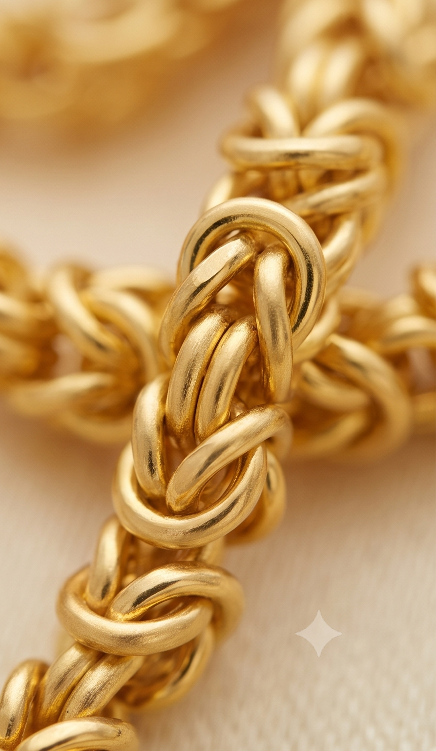 Kanak Bandhan 36-Inch Chain (কনক বন্ধন শিকল হার) | 24K Gold Plated Handcrafted Copper Byzantine Link Long Chain (36")
