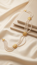 The Mukta-Jhinuk Waistband (মুক্তাঝিনুক কোমরবন্ধ) | CT Gold Handcrafted Pearl Swag Kamarbandh / Waist Chain with Shell Brooches