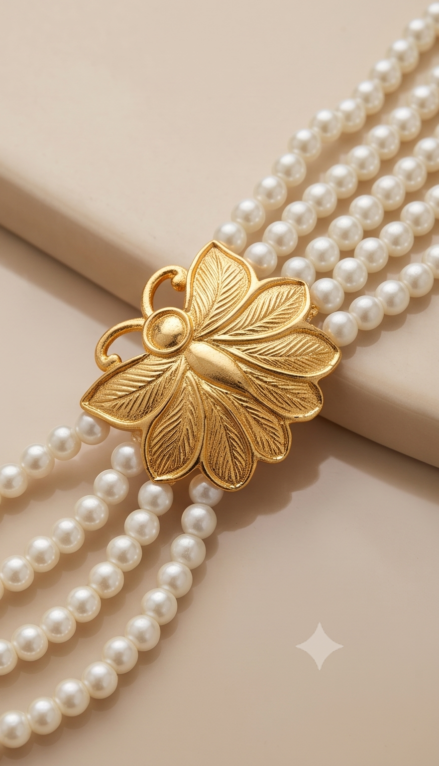 The Mukta-Jhinuk Waistband (মুক্তাঝিনুক কোমরবন্ধ) | CT Gold Handcrafted Pearl Swag Kamarbandh / Waist Chain with Shell Brooches
